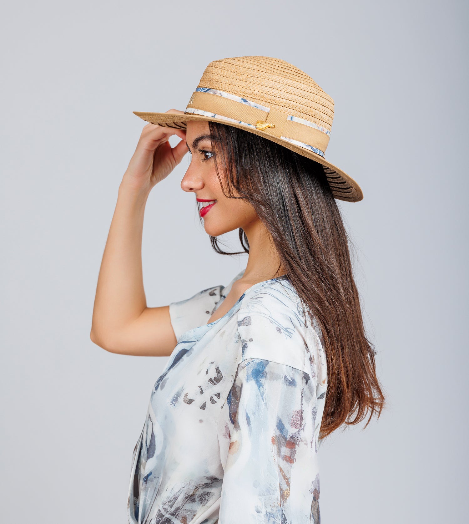 Cappello in rafia beige