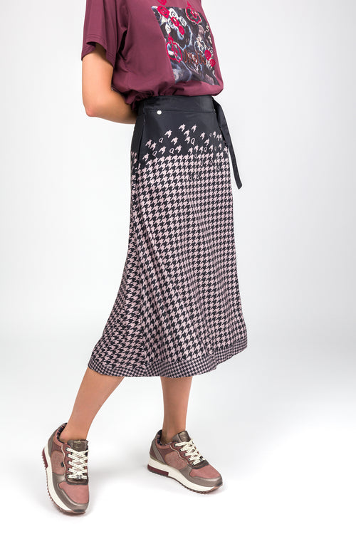 Gonna a portafoglio grigio e rosa