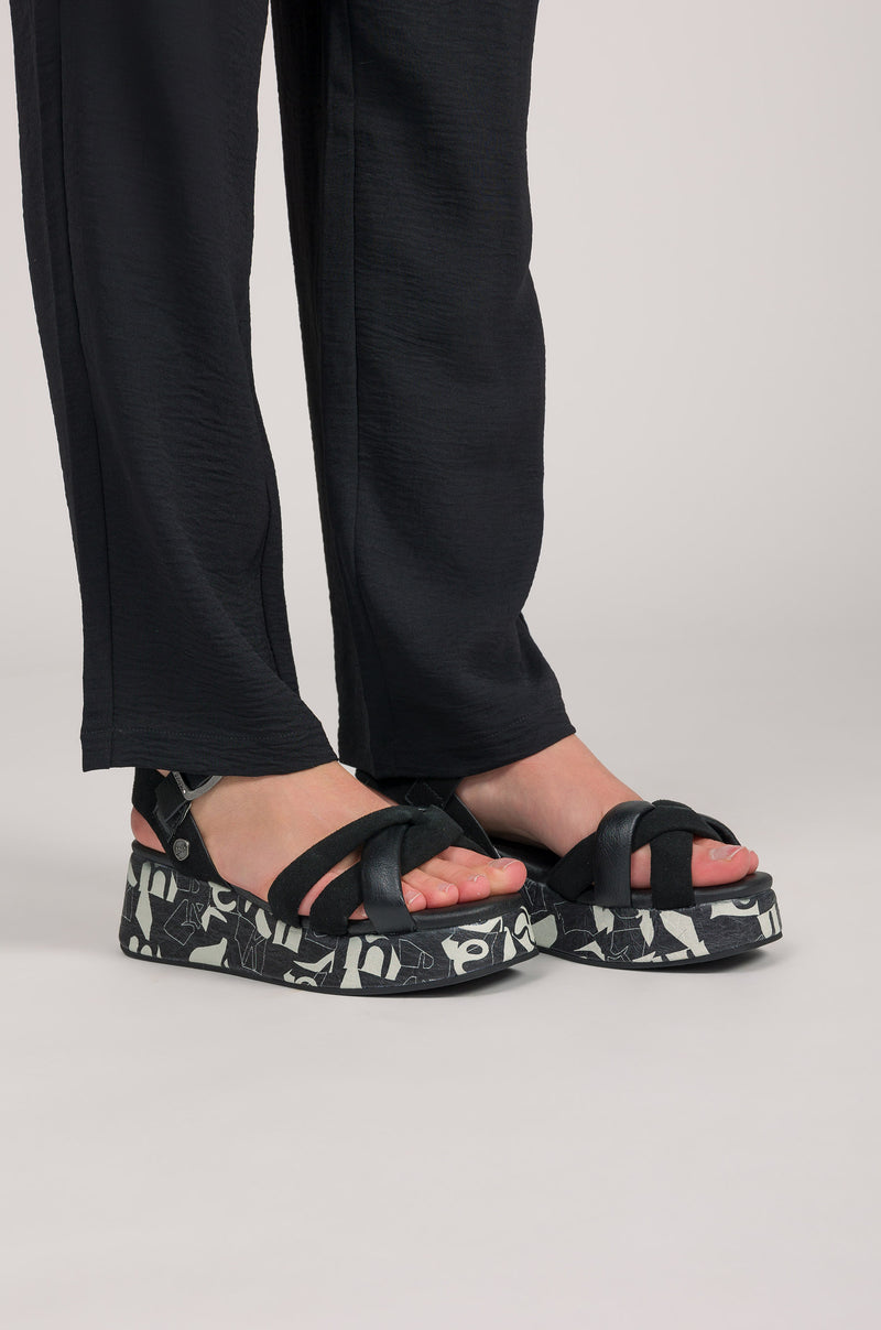 Sandali con platform nero e bianco