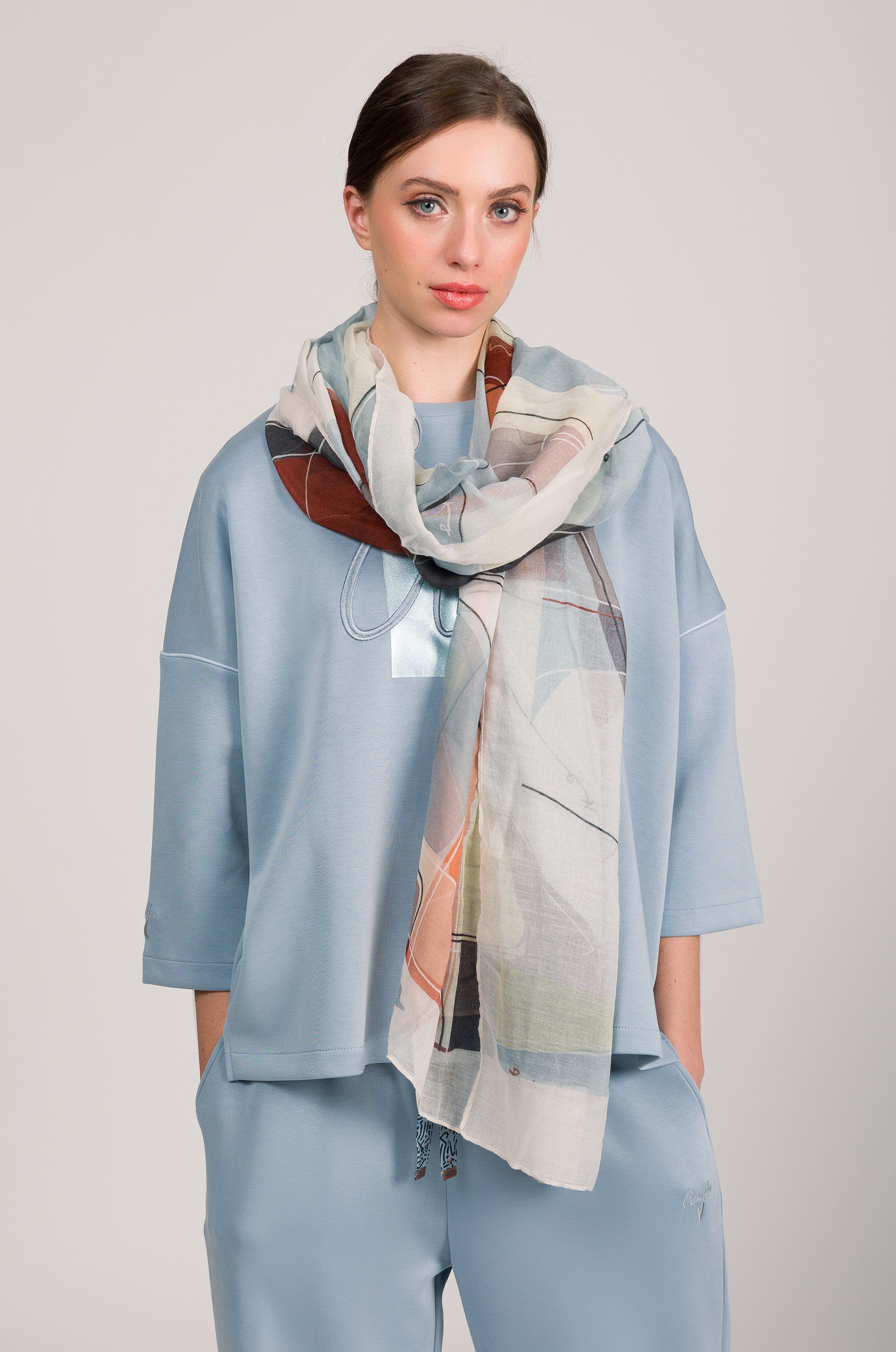 Foulard con stampa Eikon