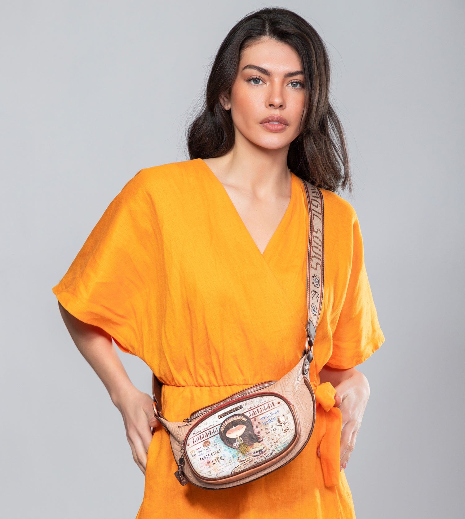 Borsa a tracolla stampata etnica Menire