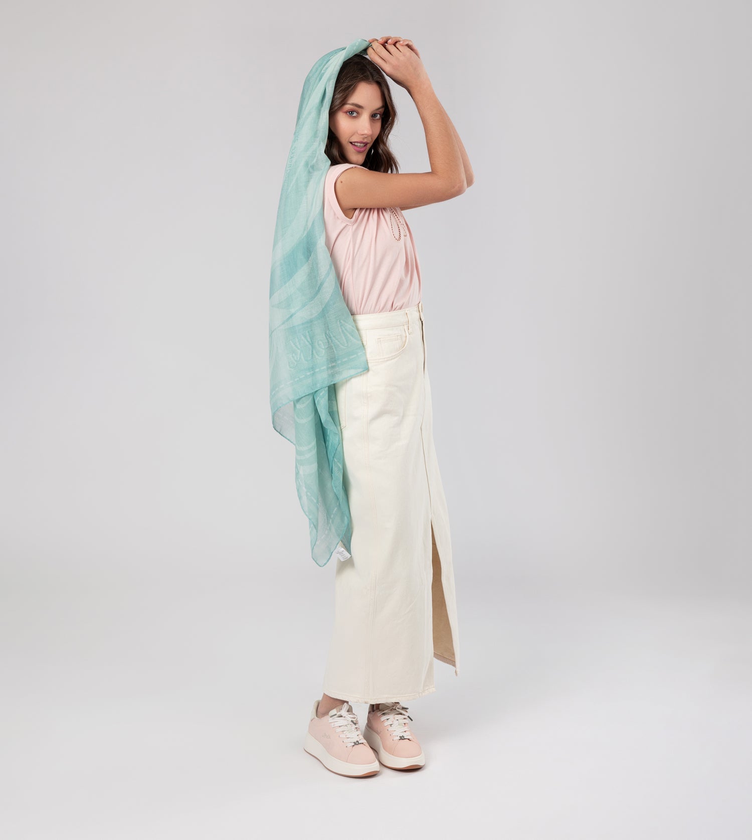 Sciarpa verde Peace &amp; Love