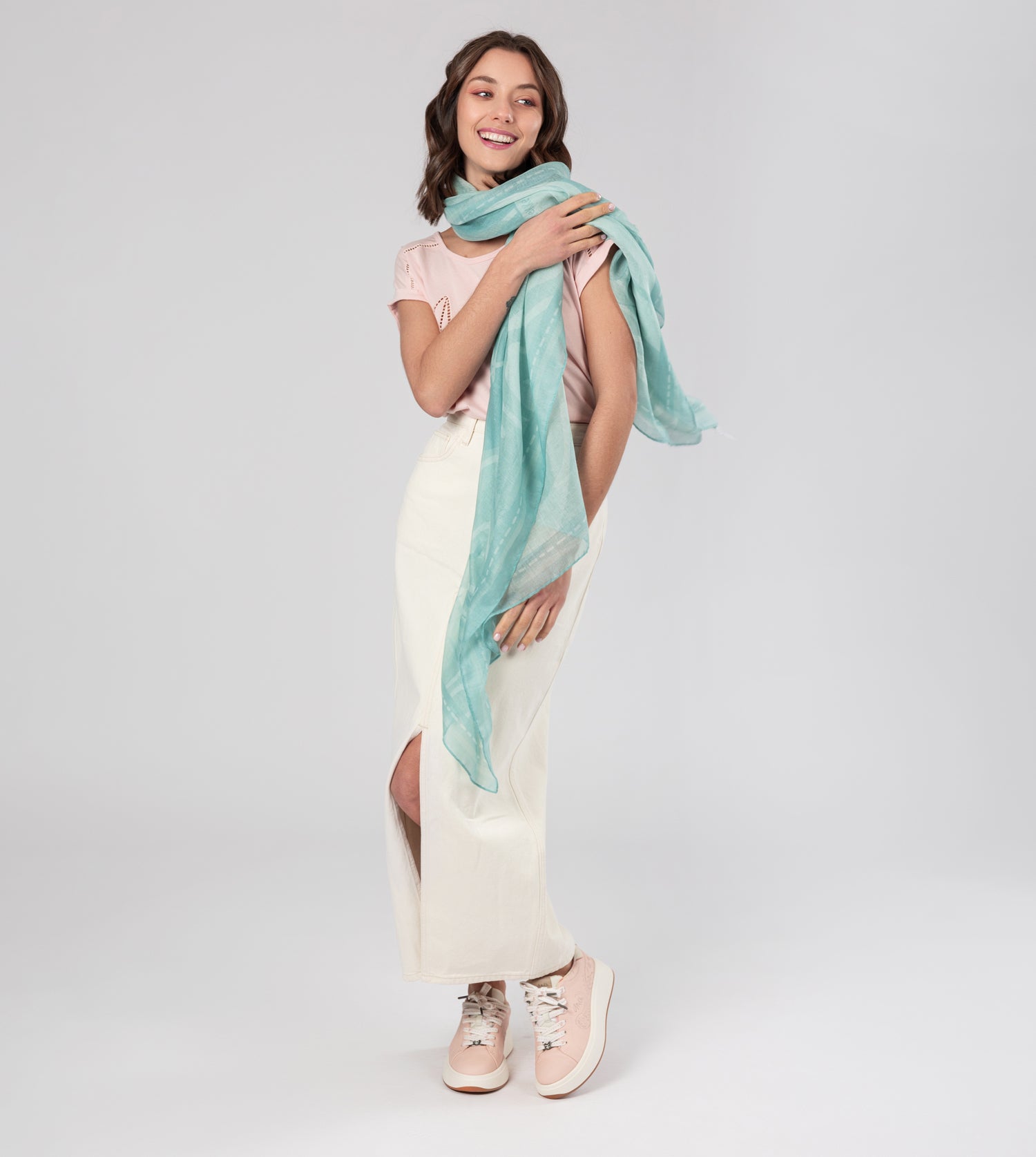 Sciarpa verde Peace &amp; Love