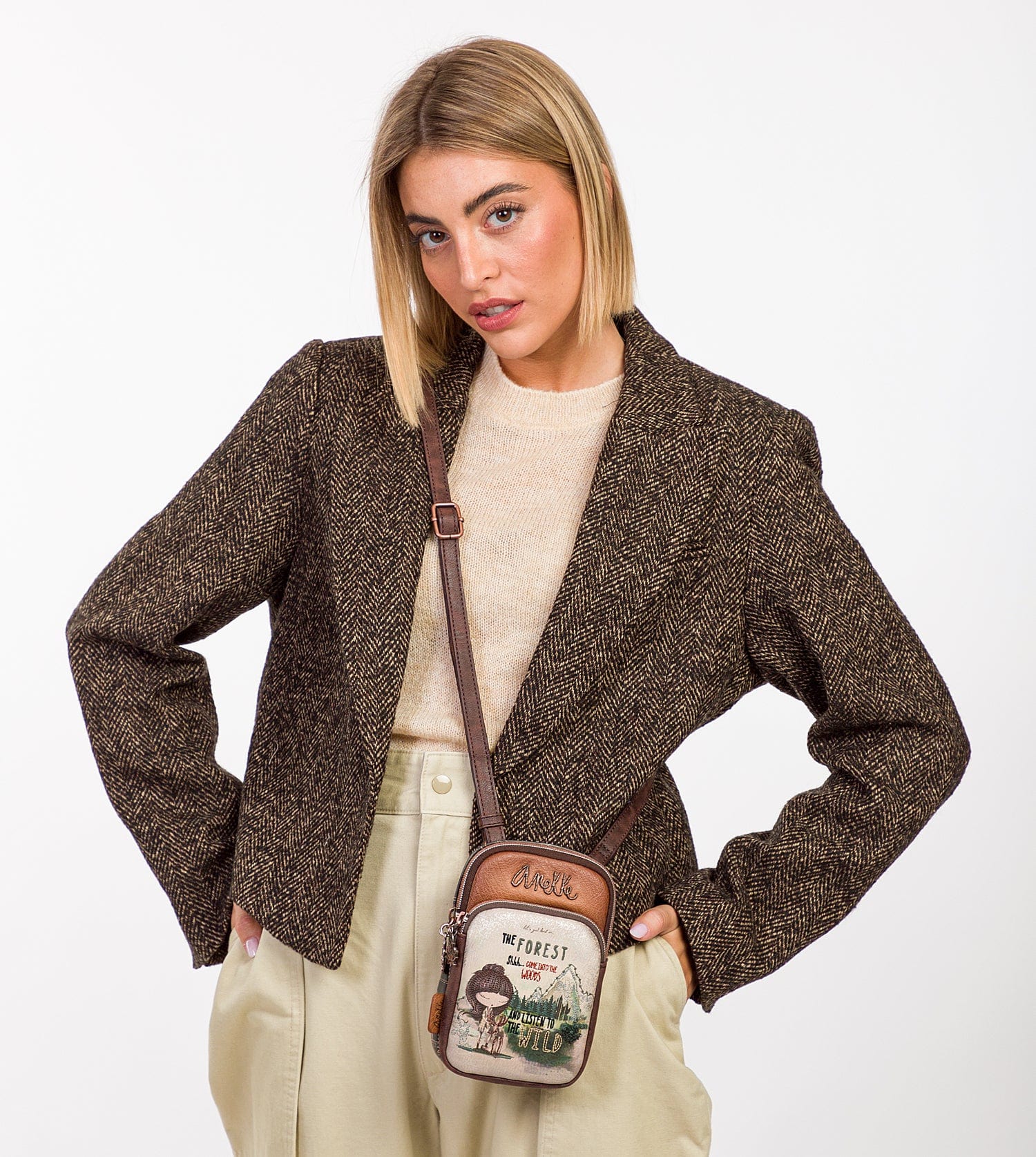 La mini borsa a tracolla Forest con tasca frontale