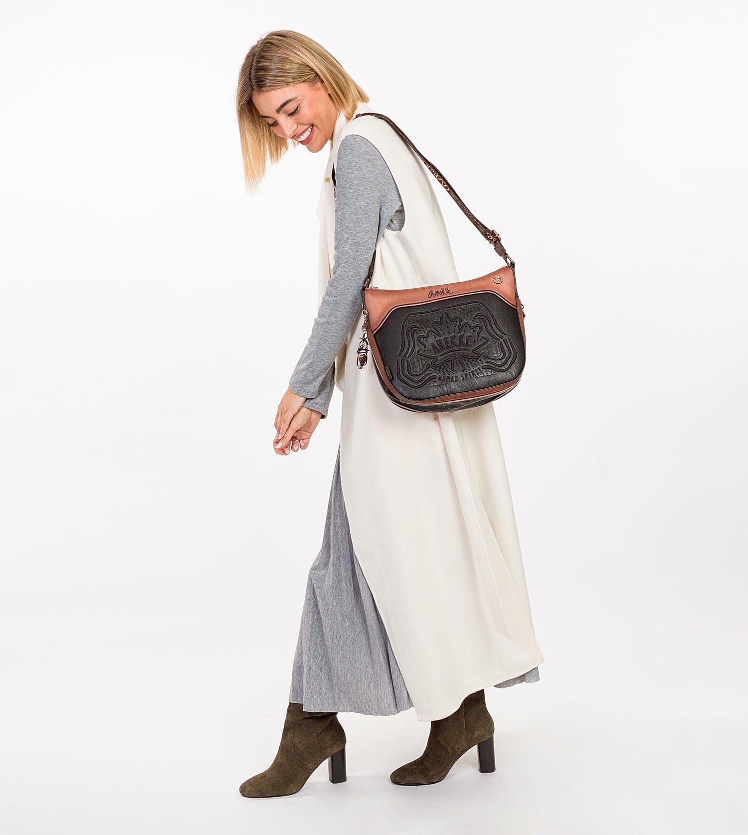 Borsa a tracolla nera grande Wild