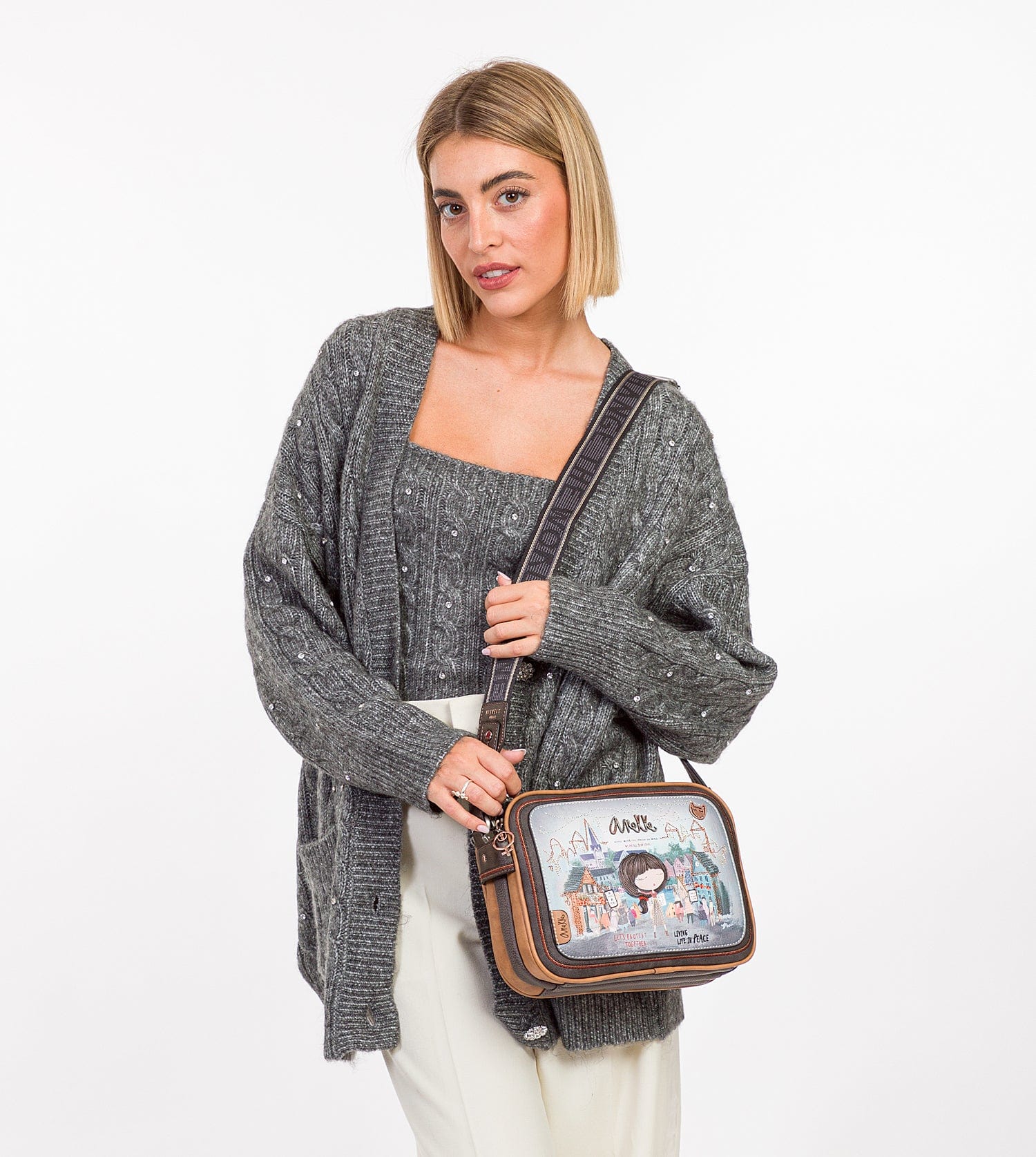 Borsa a tracolla a tre scomparti Voice