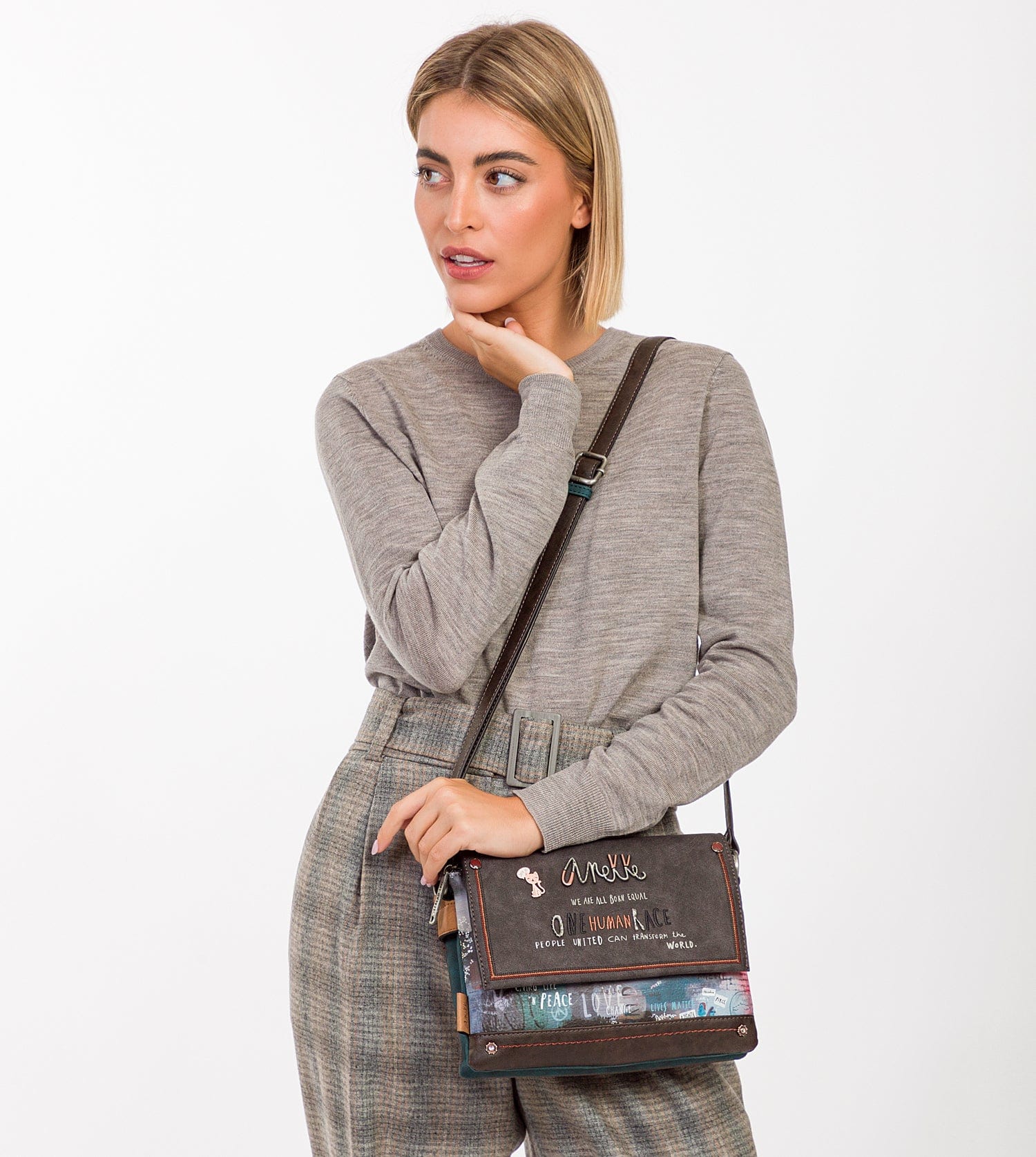 Borsa a tracolla con patta Respect