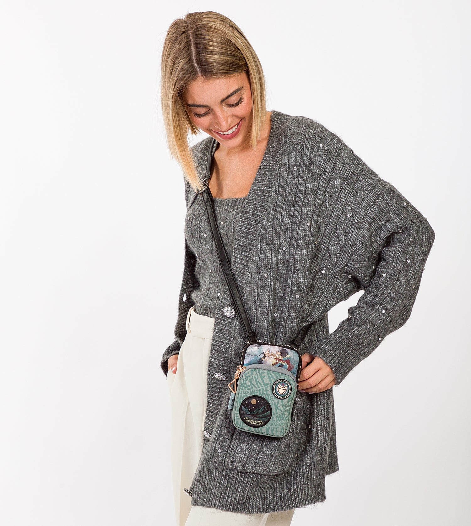 Borsa a tracolla mini Nature Woods con tasca